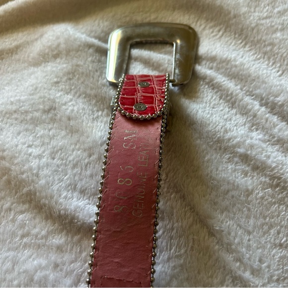 Western Style S/M Pink Rhinestone Embellished Belt Cowgirl Rodeo Leather - Picture 14 of 14